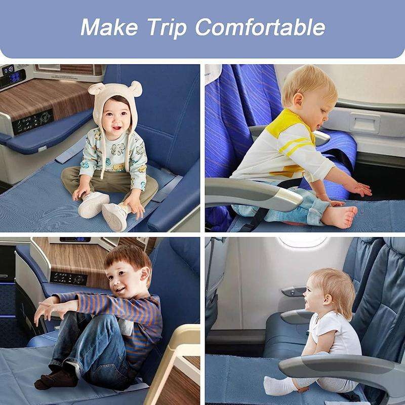 79 x 44cm Kids Airplane Seat Extender Portable Travel Seat Cushion(Black)