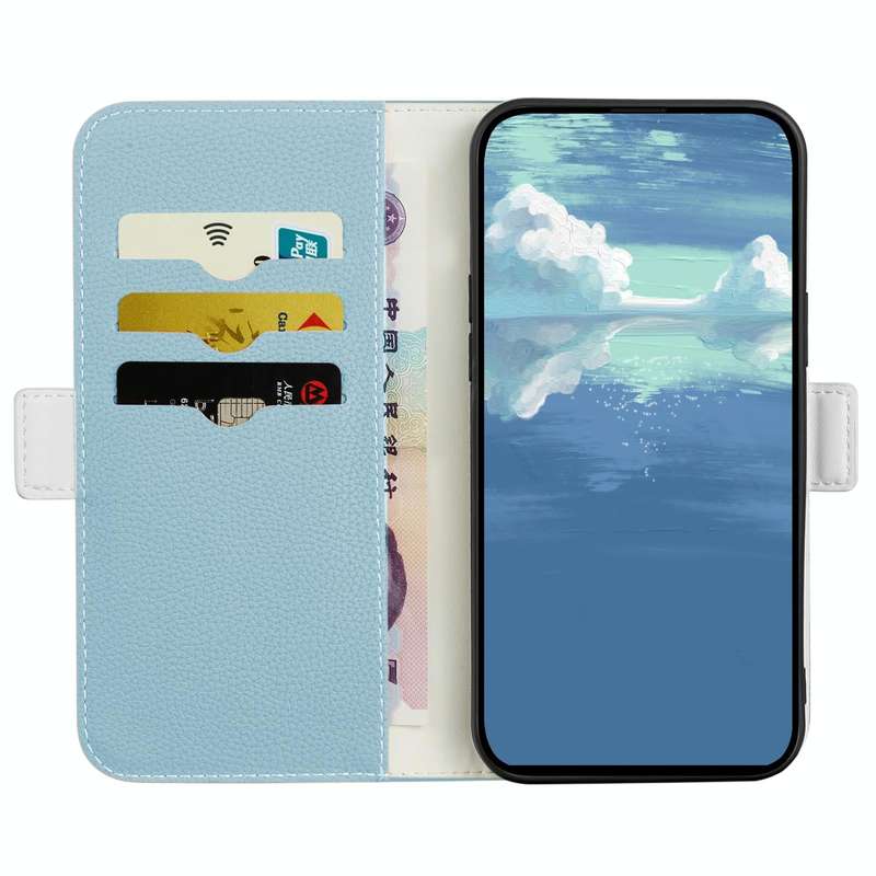 For OPPO A57 5G 2022 Candy Color Litchi Texture Leather Phone Case(Light Blue)
