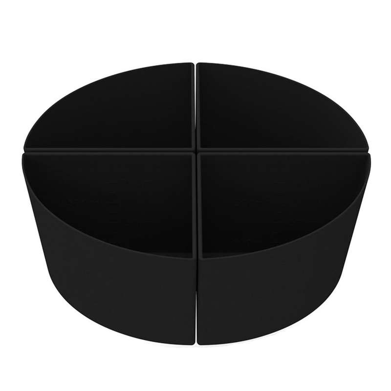 For Crockpot 6QT Slow Cooker Silicone Liners Divider Reusable Leak Proof Mats, Spec: Black 4 Comp...