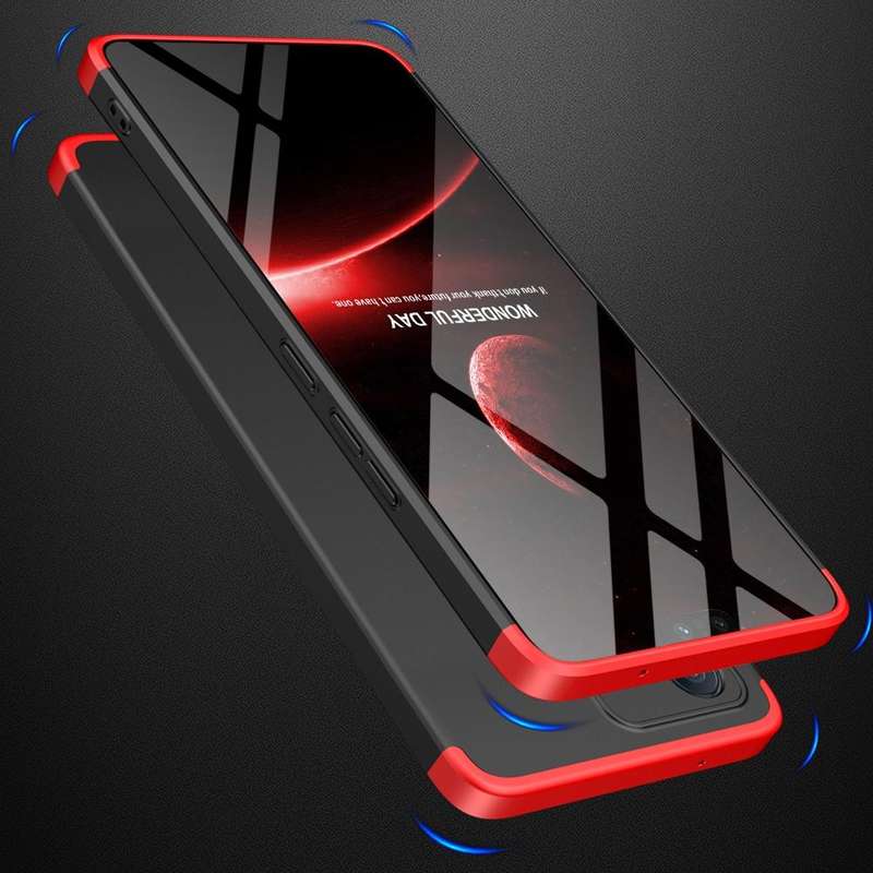 For vivo V23 5G GKK Three Stage Splicing PC Phone Case(Black Red)