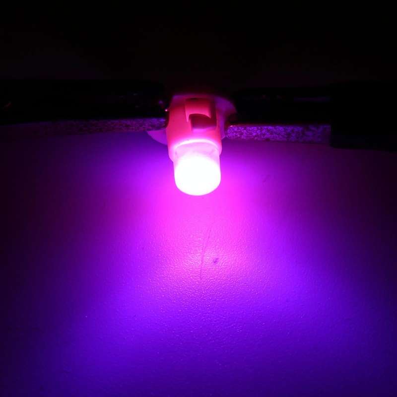 10 PCS 2W T3 Wedge Instrument Panel LED Light Dashboard Gauge Cluster Indicator Lamp Bulb(Pink Li...