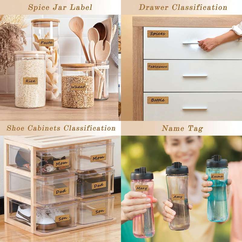 Large Cork 1bag Non-Marking Marker Stickers Kitchen Classification Waterproof Oilproof Self-Adhes...