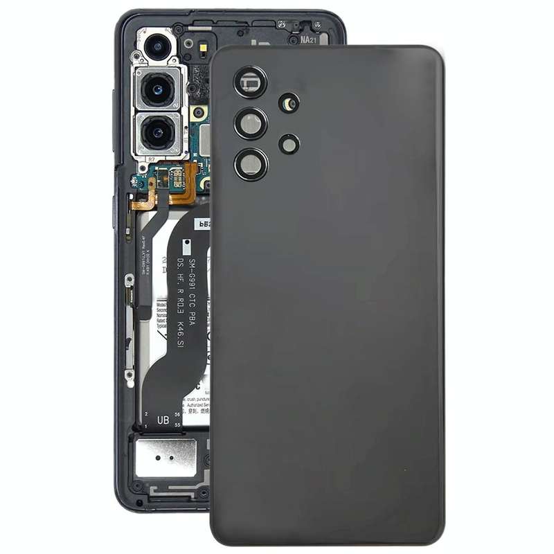For Samsung Galaxy A32 4G Battery Back Cover with Camera Lens Cover (Black)