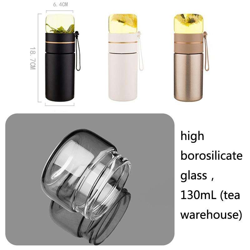 739 316 Stainless Steel Tea Glass Thermos Cup(Black)