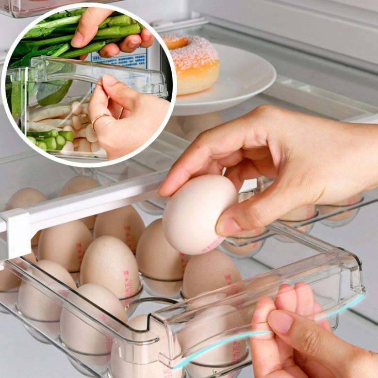 Refrigerator Storage Box Drawer Type Square Household Multifunctional Food Preservation Box, Spec...