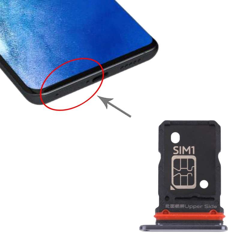 For vivo X60 Pro / X60 V2045 V2046 SIM Card Tray + SIM Card Tray (Black)