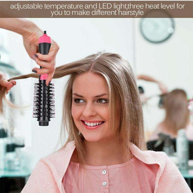 2 in 1 Multi-functional Comb Styling Rotating Hot Hair Dryer Straightener Curler UK Plug