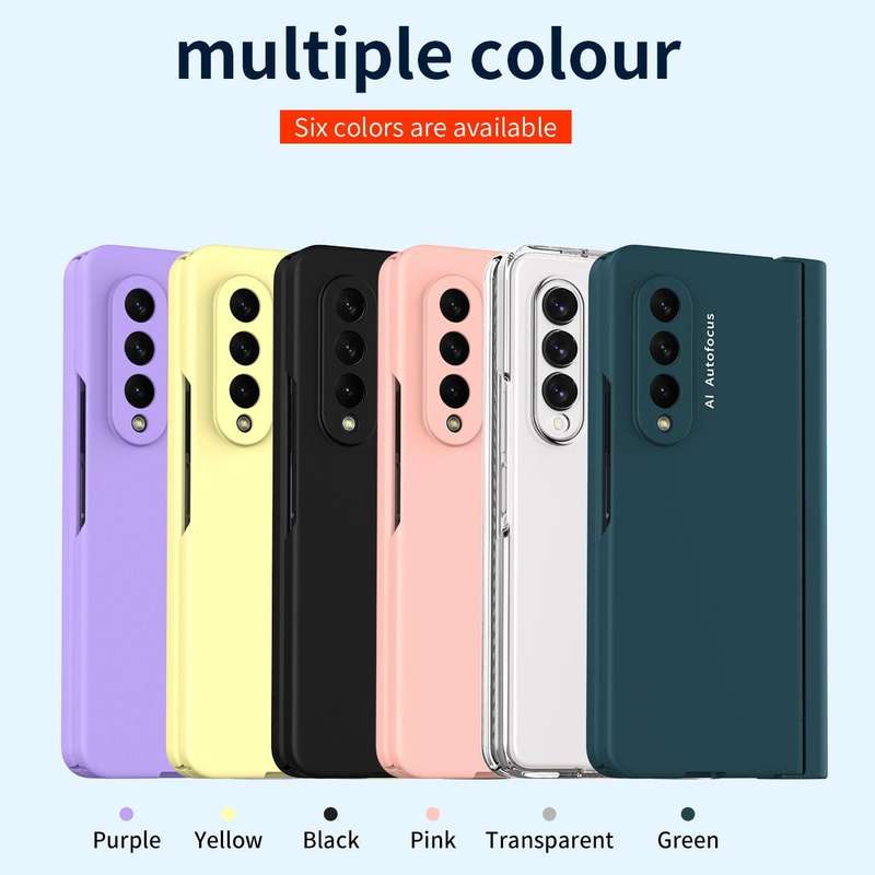 For Samsung Galaxy Z Fold3 5G 360 Full Body Hinge Flip Phone Case with Pen Slot(Transparent)