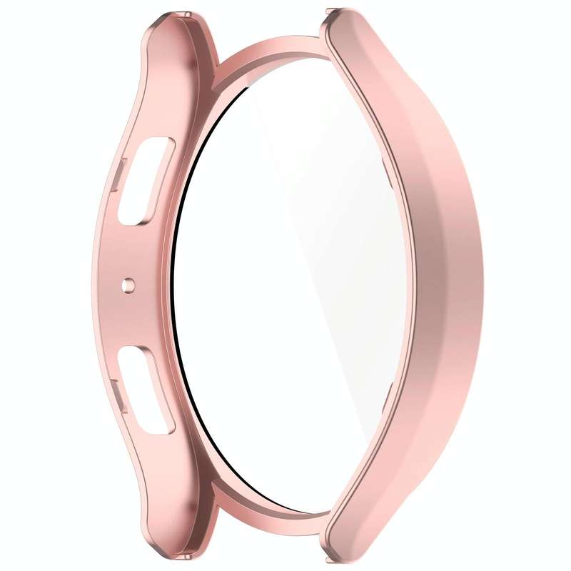 For Samsung Galaxy Watch6 40mm PC + Tempered Film Integrated Watch Protective Case(Rose Gold)