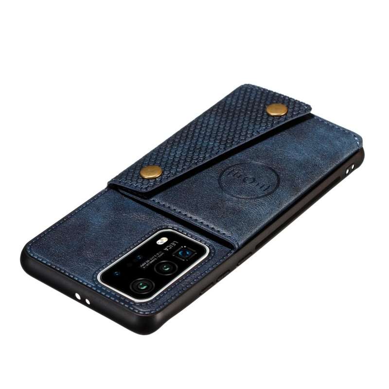 For Huawei P40 Pro PU + TPU Shockproof Magnetic Protective Case with Card Slots(Blue)