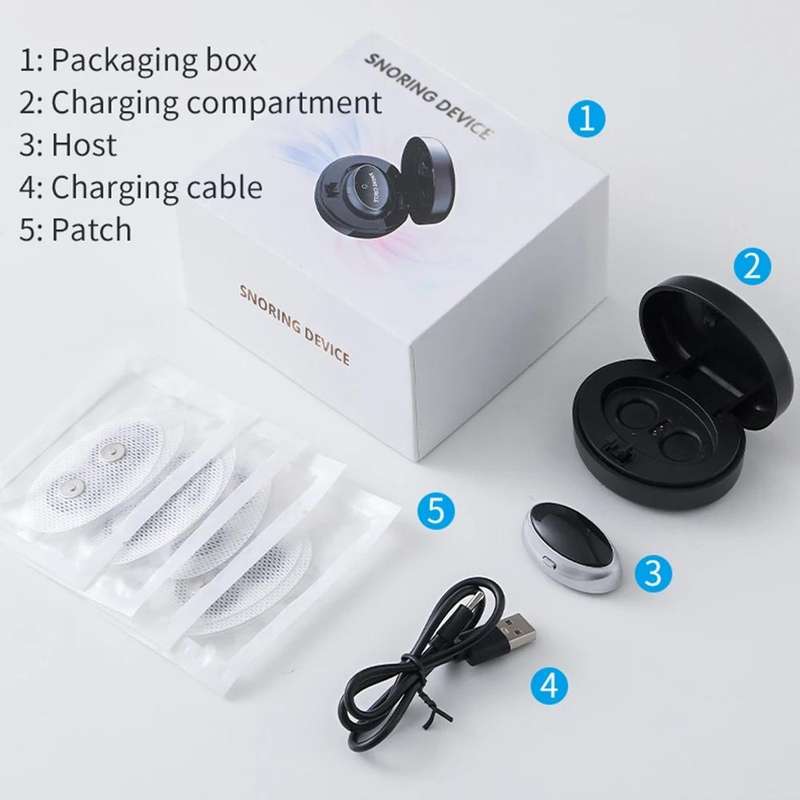 Smart Anti-snoring Device TENS Double Pulse Sound Wave Induction Sleep Snoring Breathing Correcto...