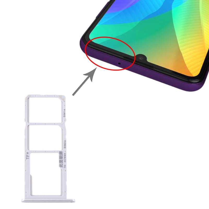 SIM Card Tray + SIM Card Tray + Micro SD Card Tray for Huawei Y6p (Silver)