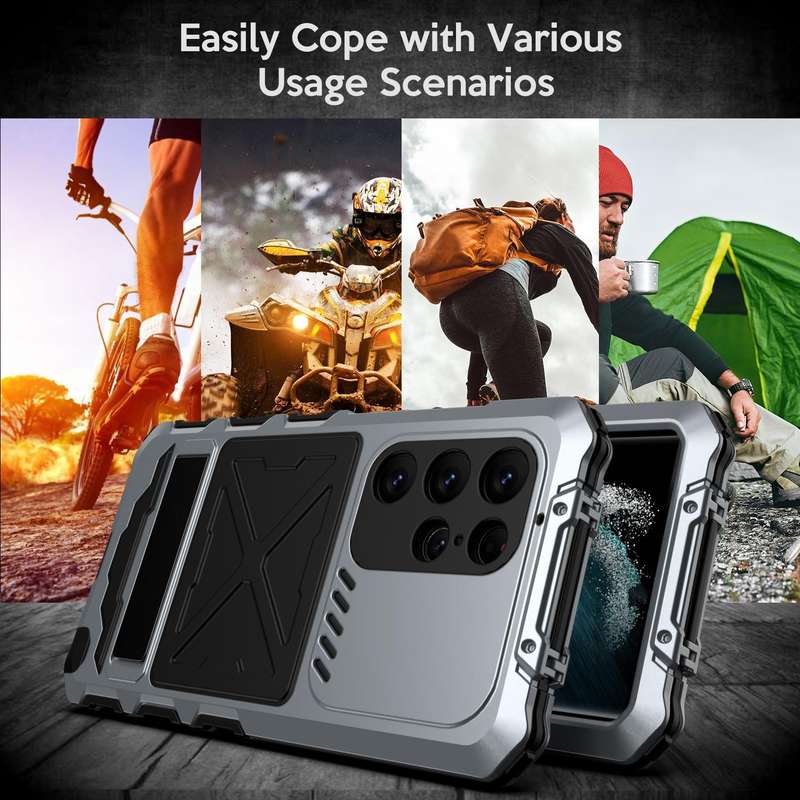 For Samsung Galaxy S23 Ultra 5G R-JUST Life Waterproof Dustproof Shockproof Phone Case(Silver)