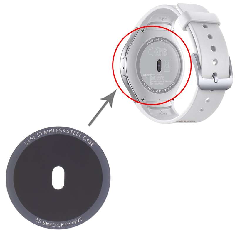 Back Glass Lens For Samsung Gear S2 SM-R720(Black)