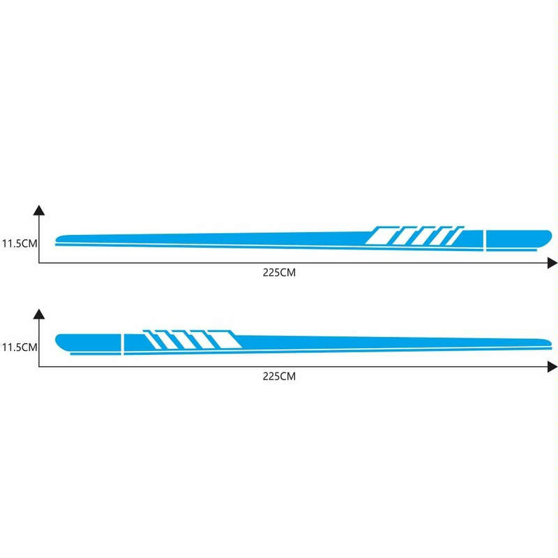 2 PCS/Set D-608 Stripe Pattern Car Modified Decorative Sticker(Blue)