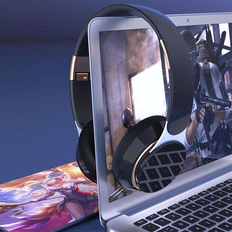 07S Folding Sports Computer Games Wireless Bluetooth V5.0 Headset with Mic (Black)