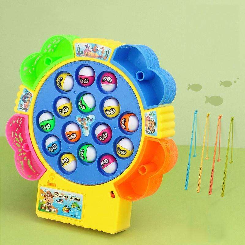 Magnetic Fishing Toy Children Educational Multifunctional Music Rotating Fishing Plate, Colour: H...