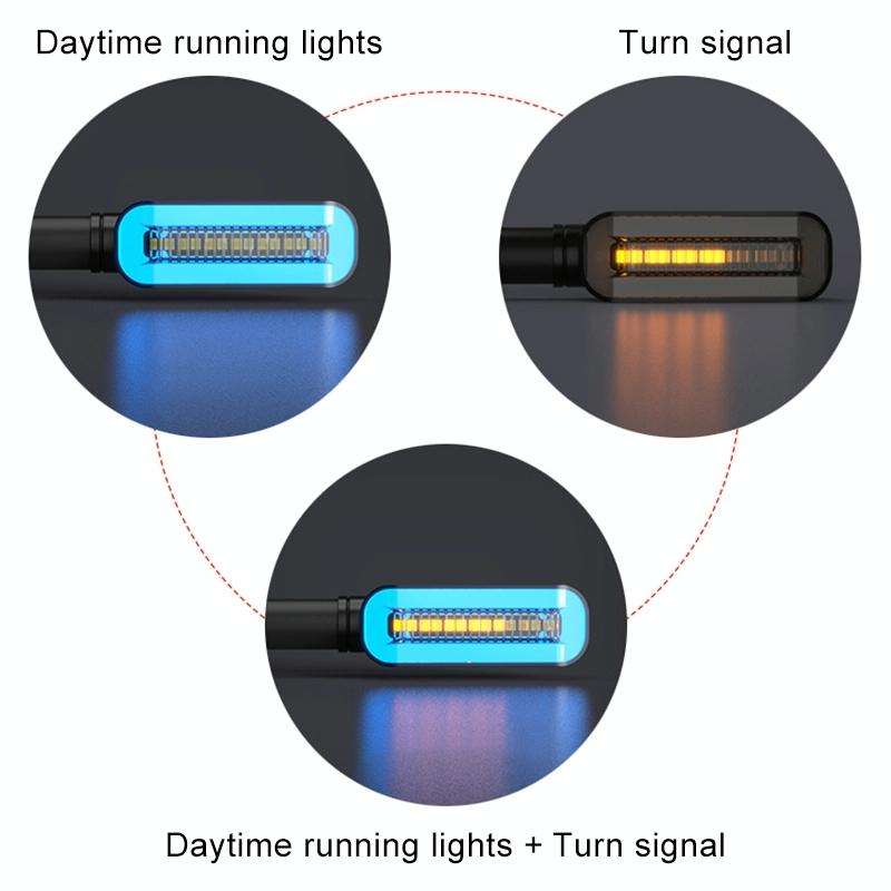 2 PCS D12V Motorcycle LED Waterproof Dynamic Blinker Side Lights Flowing Water Turn Signal Light ...