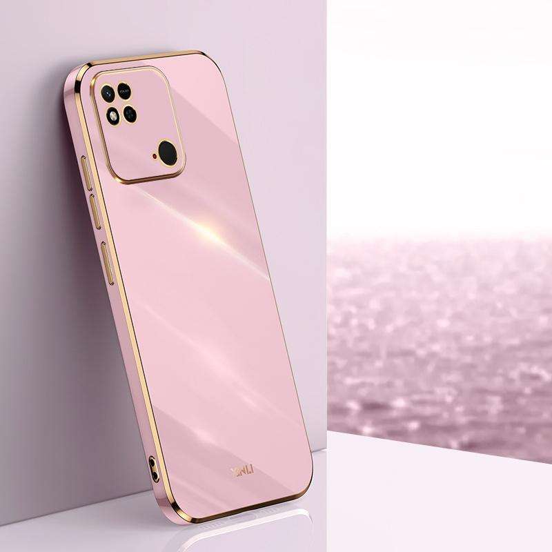 For Xiaomi Redmi 10C XINLI Straight Edge 6D Electroplate TPU Phone Case(Cherry Purple)