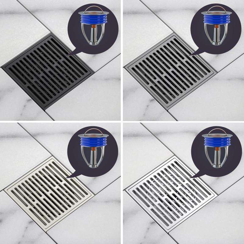 Bathroom Sewer Deodorant Pure Copper Floor Drain, Specification: Gray+Inner Core