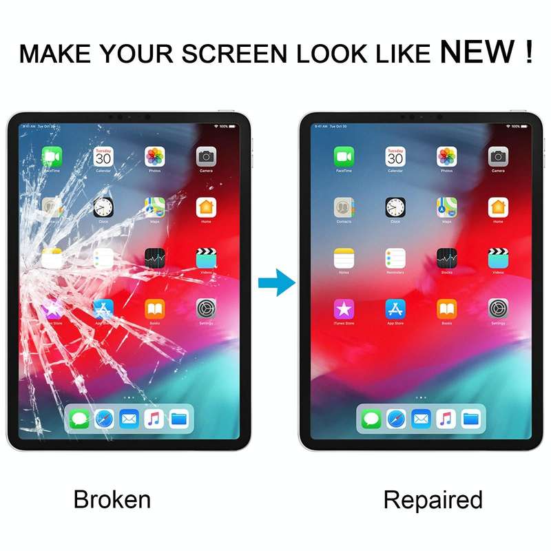 For iPad Pro 11 2018 2020 Front Screen Outer Glass Lens with OCA Optically Clear Adhesive(Black)