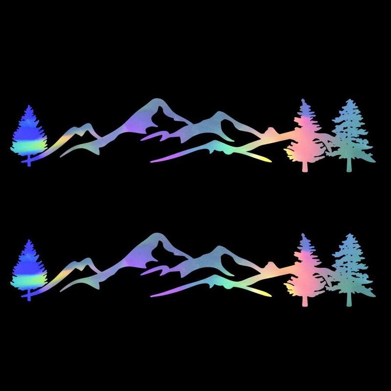 2 PCS D-791 Mountain Forest Car Sticker SUV Off-Road Vehicle Body Sticker Rear Windshield Car Sti...