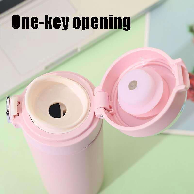 Smart Temperature Measurement Digital Display Stainless Steel Vacuum Flask Cup, Capacity:420ml(Pink)