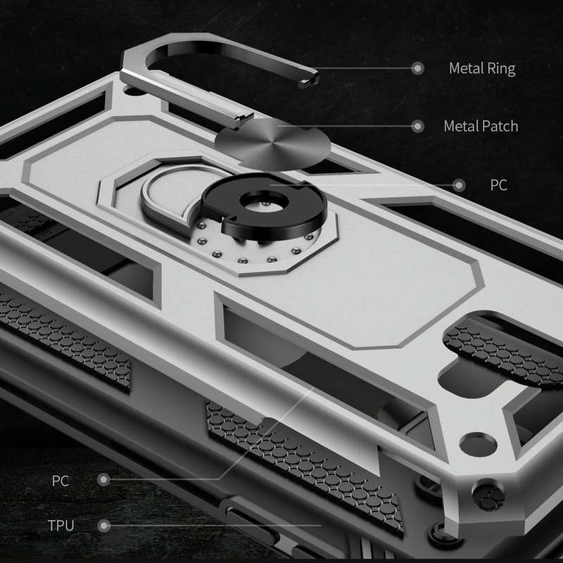 Armor Shockproof TPU + PC Protective Case for Galaxy J6 Plus, with 360 Degree Rotation Holder(Black)