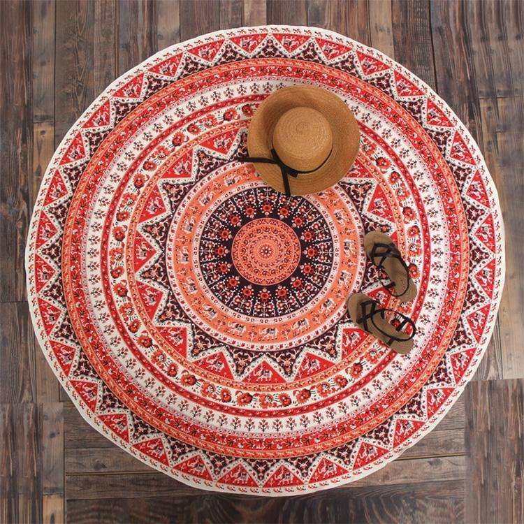 Printed Round Summer Bath Towel Sand Beach Towel Shawl Scarf, Size: 150 x 150cm