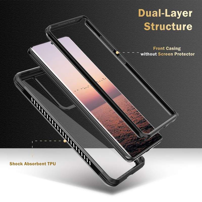 For Samsung Galaxy S21 Ultra 5G C1 2 in 1 Shockproof TPU + PC Protective Case with PET Screen Pro...