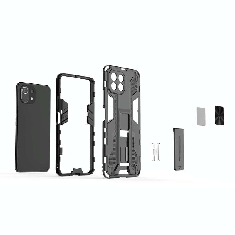 For Xiaomi Mi 11 Lite Supersonic PC + TPU Shock-proof Protective Case with Holder(Green)