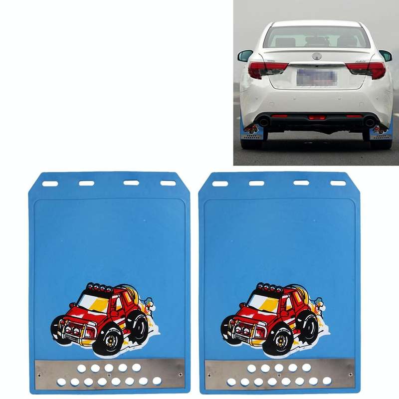 2 PCS WS-003 Premium Heavy Duty Molded Splash Mud Flaps Auto Front and Rear Guards, Small Size, R...