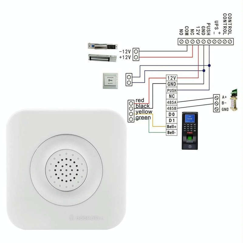 Alarm Wire Access Control Door Bell for Home Office Access Control System, DC 12V