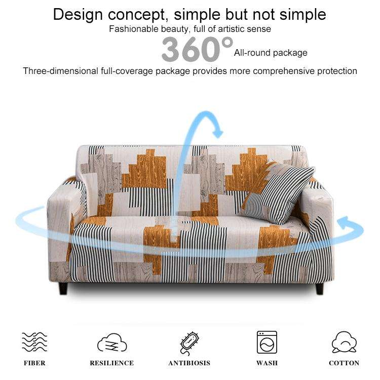 Double Seat Full Coverage Elastic Non-slip Sofa Cover(Building Blocks)