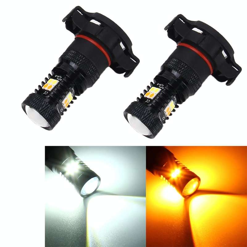 2 PCS Super Bright PSX24W DC 12V 5W 350LM Auto Car Fog Light with 16 SMD-3030 LED Bulbs Lamp, Whi...