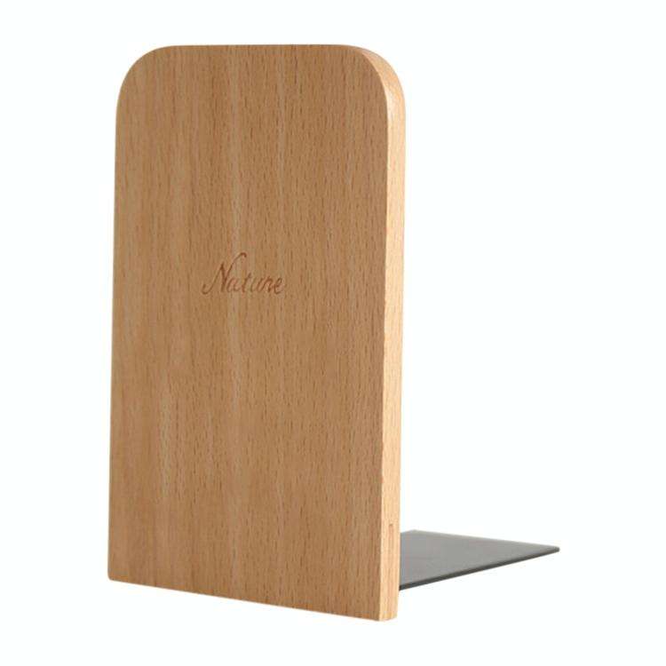 Anti-skid Bookends Shelf Holder Book Nature Wood Stand(Square)