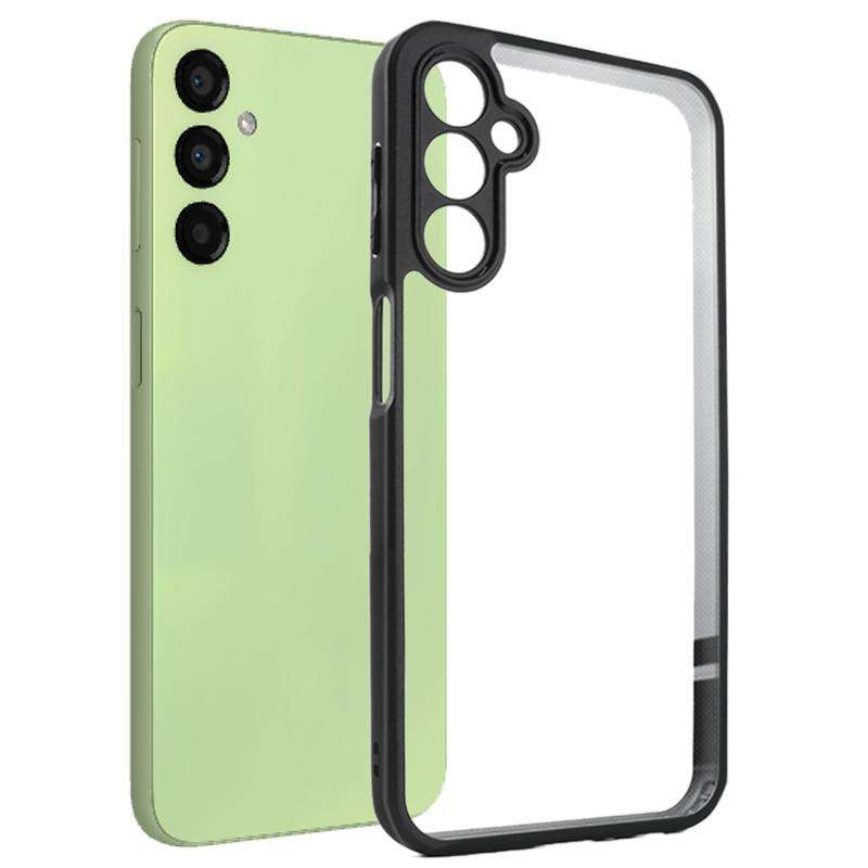 For Samsung Galaxy A24 4G Frosted TPU + Transparent PC Phone Case(Black)