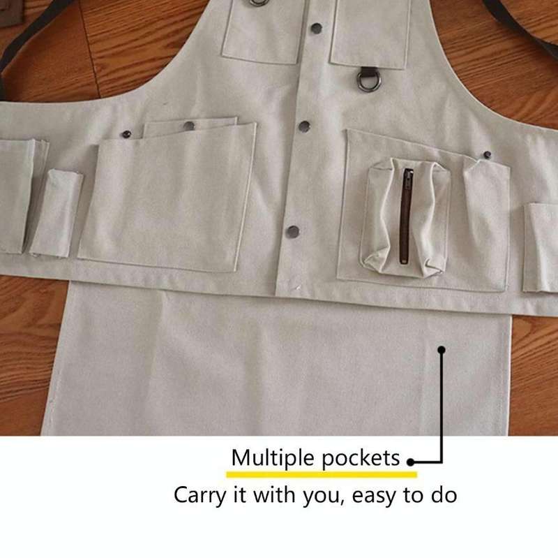 Canvas Electric Craftsmen Multi Pocket Tool Apron(Khaki)