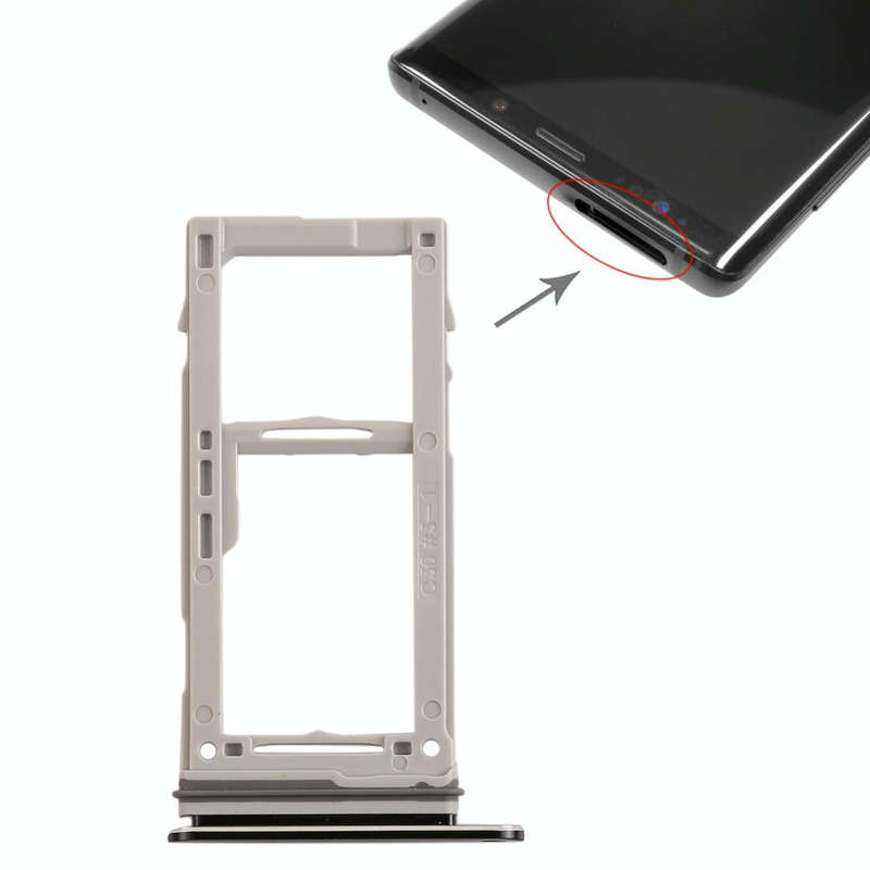 For Galaxy Note9 SIM Card Tray + SIM Card Tray / Micro SD Card Tray (Black)