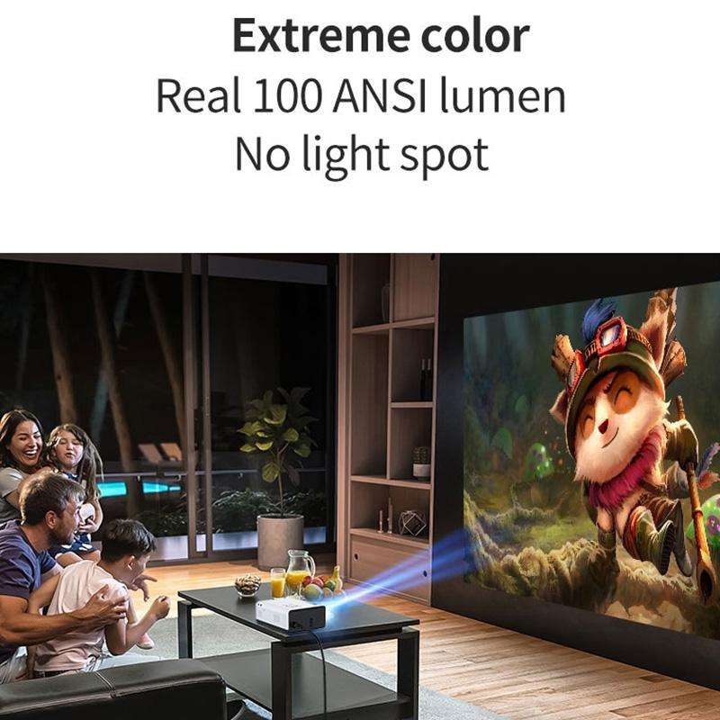 T01 800x480 2200 Lumens Mini LCD Digital Projector, Android Version, EU Plug(White Black)