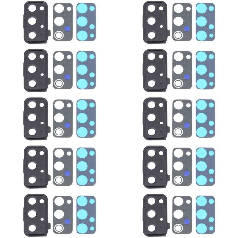 For Samsung Galaxy S20 FE 5G SM-G781 10pcs Camera Lens Cover (Black)
