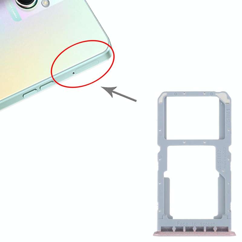 For OPPO A96 China SIM Card Tray + SIM / Micro SD Card Tray (Pink)