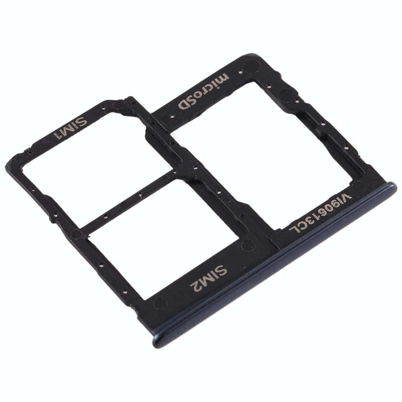 For Galaxy A40 SIM Card Tray + SIM Card Tray + Micro SD Card Tray (Black)