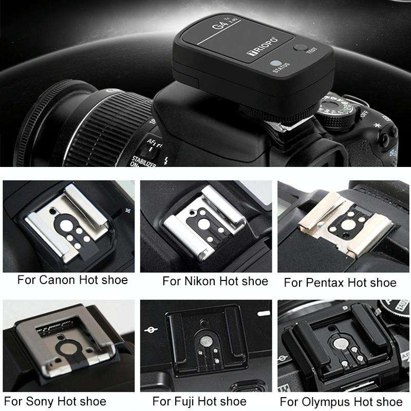 TRIOPO G4 2.4G Wireless Flash Speedlite Trigger with Hot Shoe (Black)