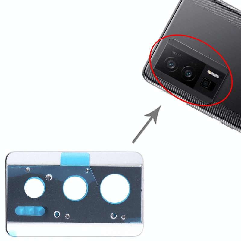 Original Back Camera Lens Frame for Xiaomi Redmi K60E (Silver)