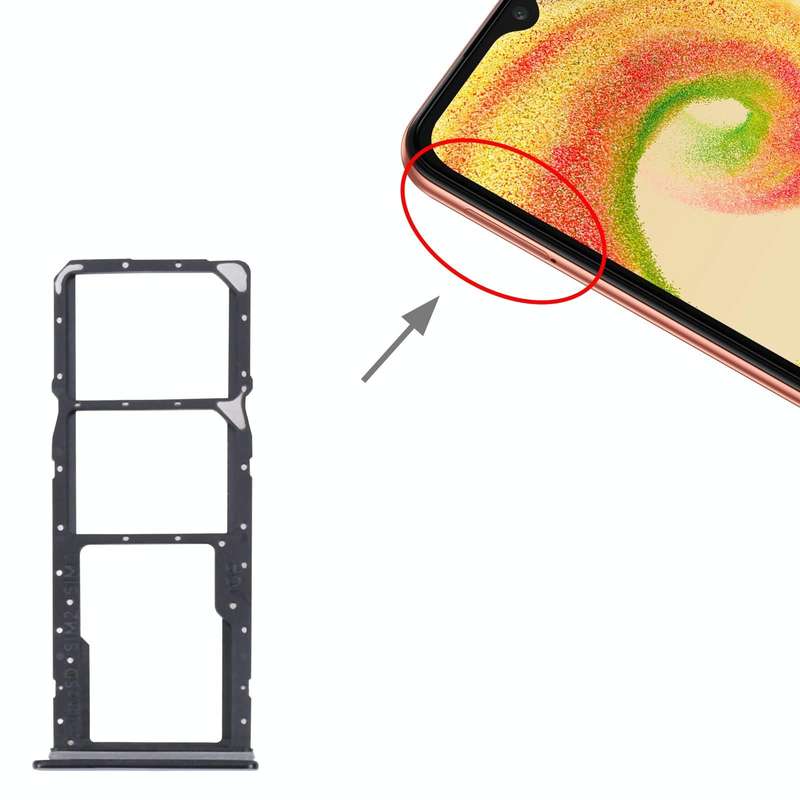 For Samsung Galaxy A04 Core SM-A042F Original SIM Card Tray + SIM Card Tray + Micro SD card tray(...