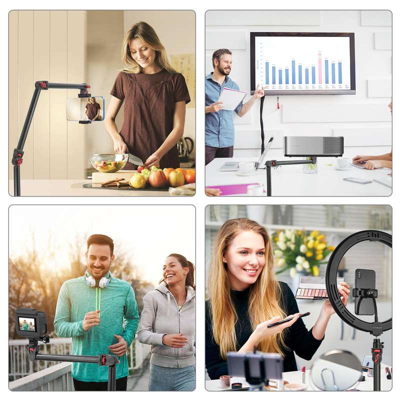 PULUZ Overhead Camera Mount C-Clamp Desk Stand Live Holder(Black)