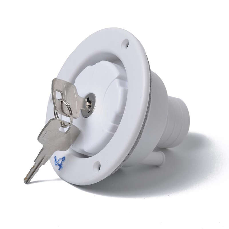 Locking Gravity Water Inlet Fill Dish Hatch Lock for RV Camper Trailer Cars(White)