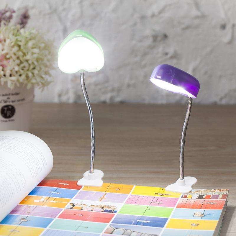Mini Love Heart Clip LED Book Light Lamps Reading Book Desk Lamp Keyboard Light Eyes-Protect Ener...