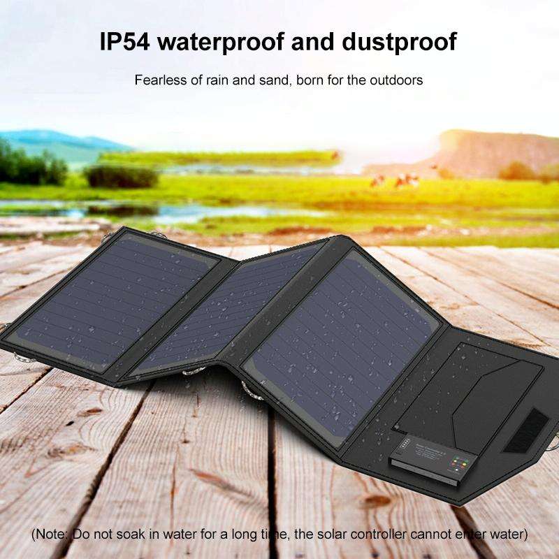 ALLPOWERS Solar Battery Charger Portable 5V 15W Dual USB+ Type-C Portable Solar Panel Charger Out...